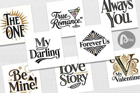 Digital Paper Art Deco Valentine Elegant Quotes Digital Pattern artnoy 