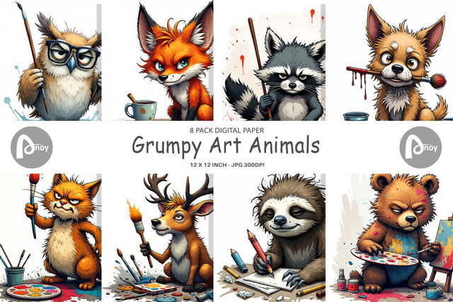 Digital Paper Art Grumps Digital Pattern artnoy 