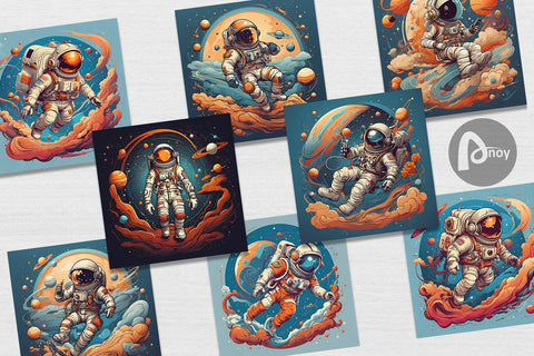 Digital Paper Astronaut Illustration Digital Pattern artnoy 