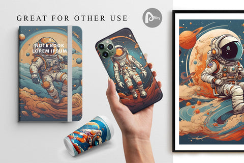 Digital Paper Astronaut Illustration Digital Pattern artnoy 