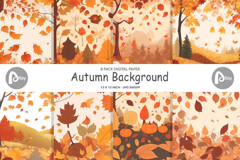 Digital Paper Autumn Background Digital Pattern artnoy 