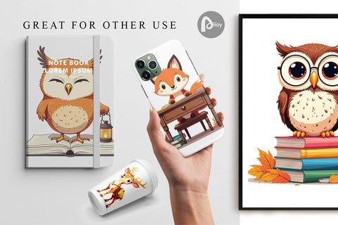 Digital Paper Autumn Forest School Sublimation artnoy 