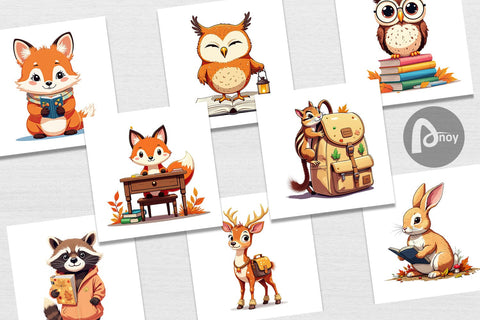 Digital Paper Autumn Forest School Sublimation artnoy 