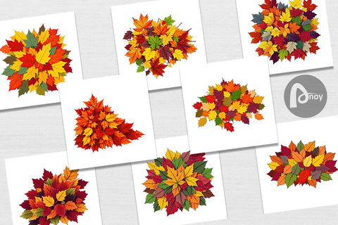 Digital Paper Autumn Leaves Digital Pattern artnoy 