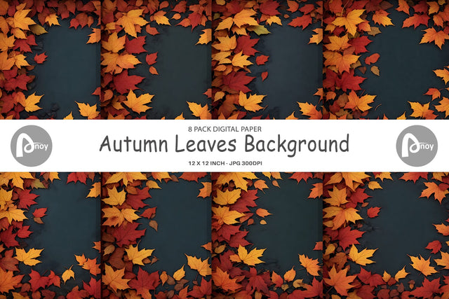 Digital Paper Autumn Leaves Digital Pattern artnoy 