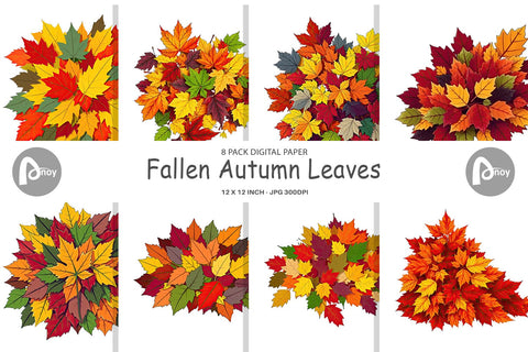 Digital Paper Autumn Leaves Digital Pattern artnoy 