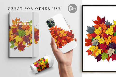 Digital Paper Autumn Leaves Digital Pattern artnoy 