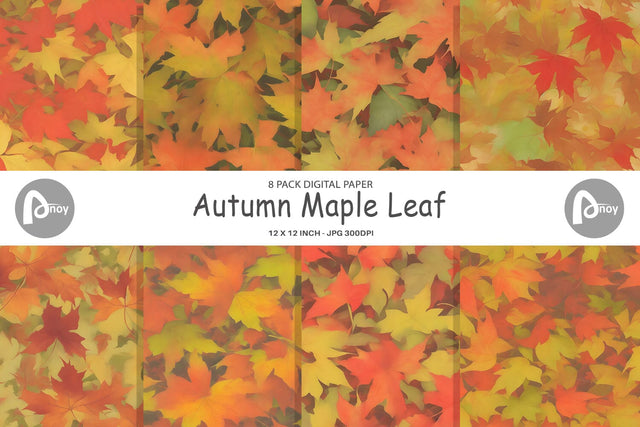 Digital Paper Autumn Maple Leaf Digital Pattern artnoy 