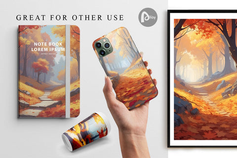 Digital Paper Autumn Vibrant Beauty Digital Pattern artnoy 