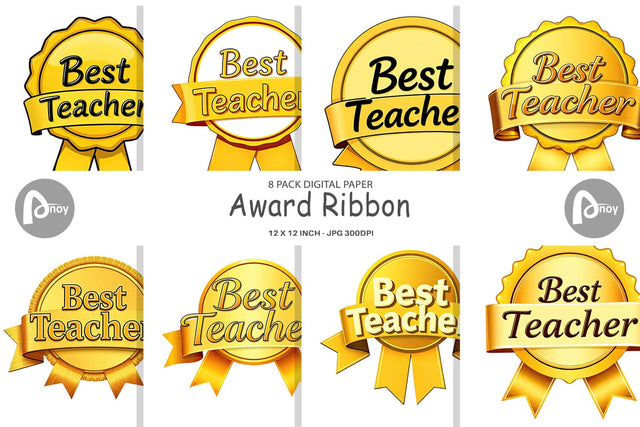 Digital Paper Award Ribbon Digital Pattern artnoy 