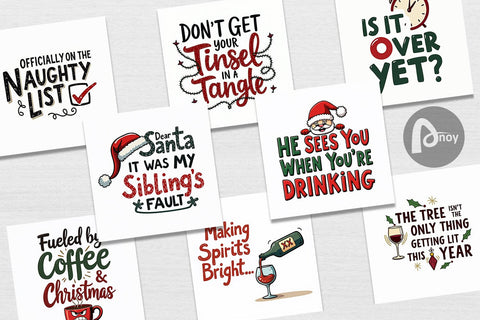 Digital Paper Awkward Family Christmas Quotes Digital Pattern artnoy 