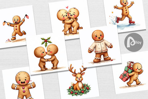 Digital Paper Awkward Holiday Moments Gingerbread Digital Pattern artnoy 