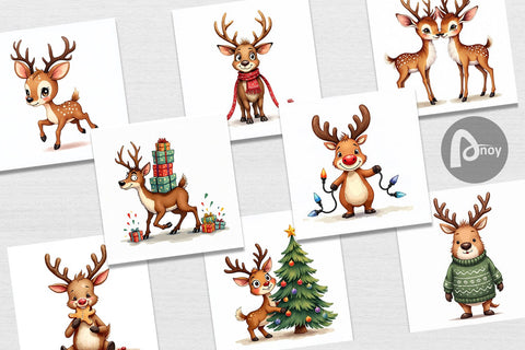 Digital Paper Awkward Reindeer Academy Digital Pattern artnoy 