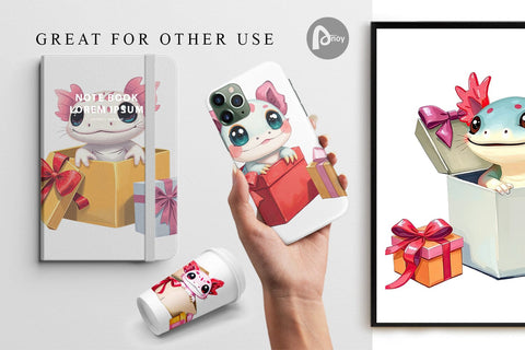 Digital Paper Axolotl Gift Digital Pattern artnoy 