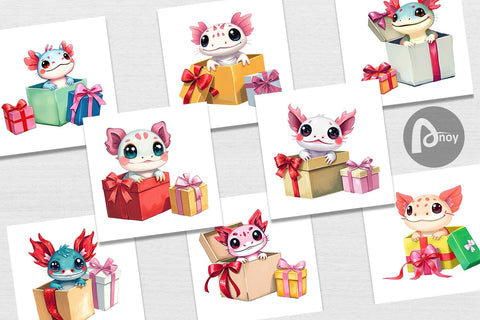 Digital Paper Axolotl Gift Digital Pattern artnoy 