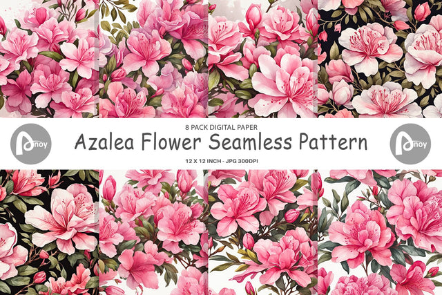Digital Paper Azalea Seamless Pattern Digital Pattern artnoy 