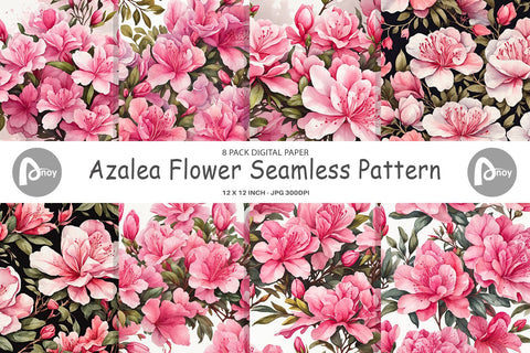 Digital Paper Azalea Seamless Pattern Digital Pattern artnoy 