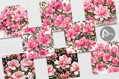 Digital Paper Azalea Seamless Pattern Digital Pattern artnoy 