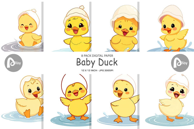 Digital Paper Baby Duck Digital Pattern artnoy 