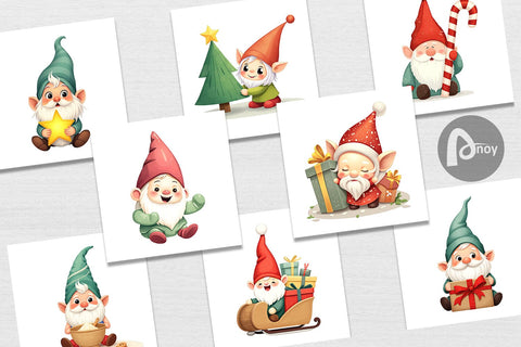 Digital Paper Baby Gnome Christmas Digital Pattern artnoy 