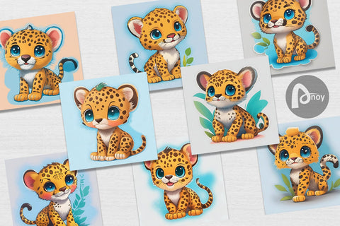 Digital Paper Baby Leopard Digital Pattern artnoy 