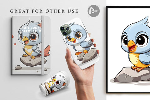 Digital Paper Baby Nightingale Digital Pattern artnoy 