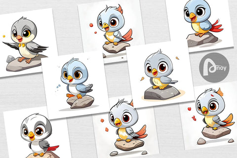 Digital Paper Baby Nightingale Digital Pattern artnoy 