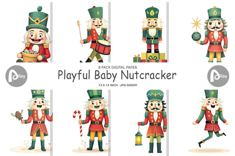 Digital Paper Baby Nutcracker Fun Digital Pattern artnoy 
