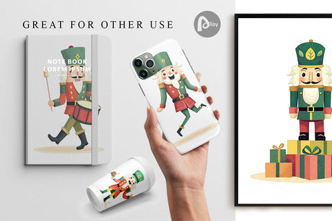 Digital Paper Baby Nutcracker Fun Digital Pattern artnoy 