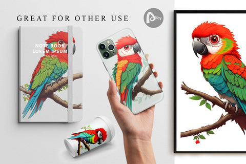 Digital Paper Baby Parrot Illustration Digital Pattern artnoy 