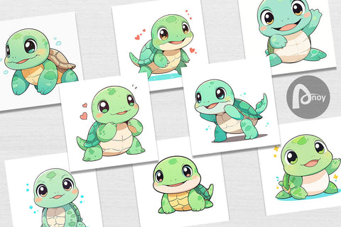 Digital Paper Baby Sea Turtle Digital Pattern artnoy 