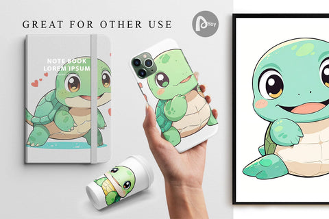 Digital Paper Baby Sea Turtle Digital Pattern artnoy 