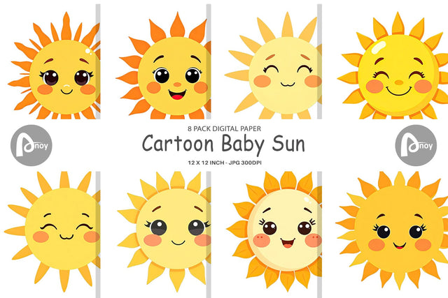 Digital Paper Baby Sun Digital Pattern artnoy 