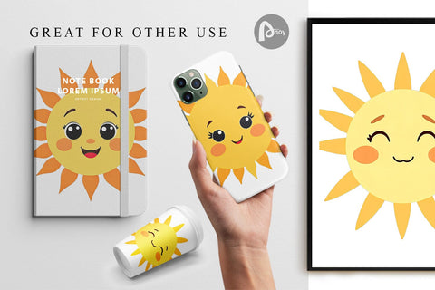 Digital Paper Baby Sun Digital Pattern artnoy 