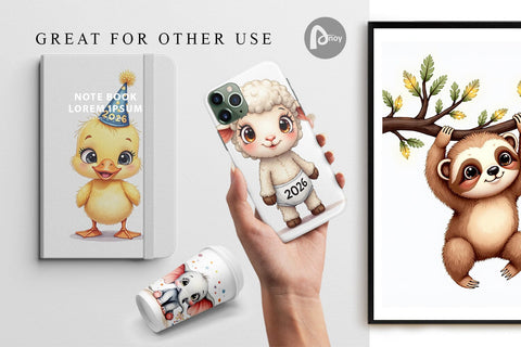 Digital Paper Baby's First New Year 2026 Digital Pattern artnoy 