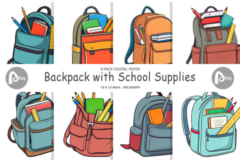 Digital Paper Backpack Digital Pattern artnoy 