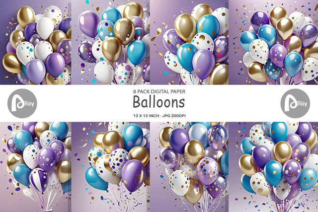 Digital Paper Balloons Digital Pattern artnoy 