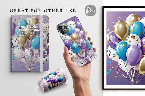 Digital Paper Balloons Digital Pattern artnoy 