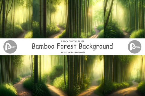 Digital Paper Bamboo Forest Background Digital Pattern artnoy 