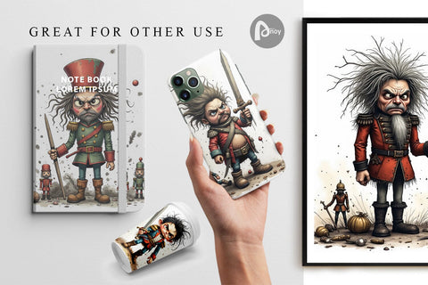 Digital Paper Battle Worn Nutcracker Digital Pattern artnoy 