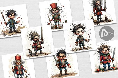 Digital Paper Battle Worn Nutcracker Digital Pattern artnoy 