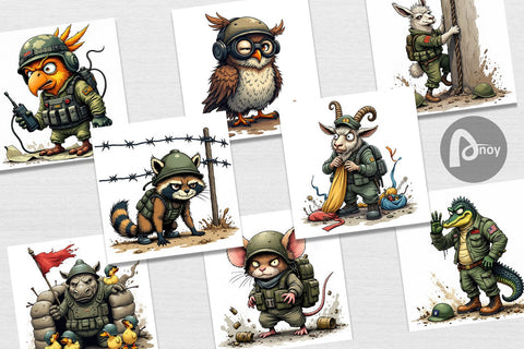 Digital Paper Battlefield Critters Digital Pattern artnoy 