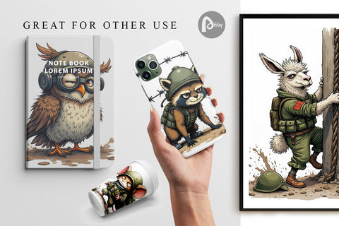 Digital Paper Battlefield Critters Digital Pattern artnoy 