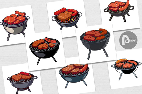 Digital Paper BBQ Grill Digital Pattern artnoy 