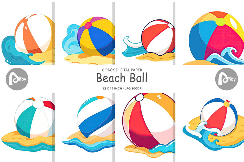 Digital Paper Beach Ball Digital Pattern artnoy 