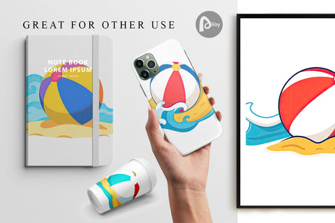 Digital Paper Beach Ball Digital Pattern artnoy 