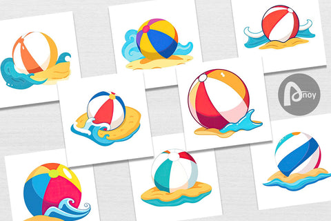 Digital Paper Beach Ball Digital Pattern artnoy 