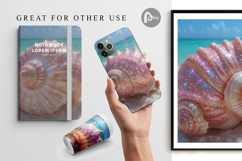 Digital Paper Beach Shell Digital Pattern artnoy 