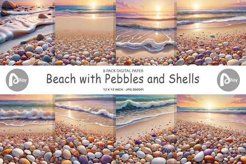 Digital Paper Beach Summer Sublimation artnoy 