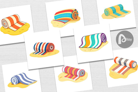 Digital Paper Beach Towel Digital Pattern artnoy 